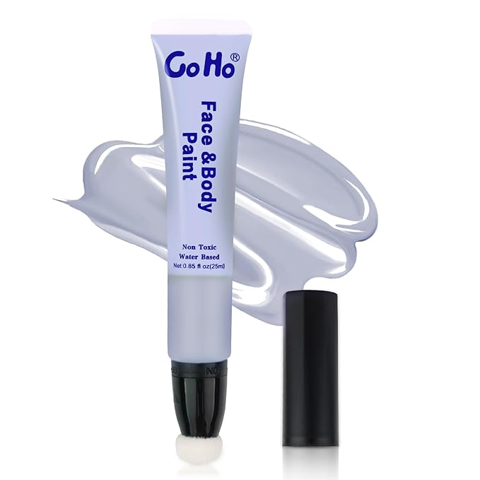 Go Ho Light Grey Face Paint Stick,Water Based Cream Gray Body Paint Washable,Face Paint Kit Full Coverage Oil-Free,Halloween Cosplay SFX Vampire Zombie Makeup