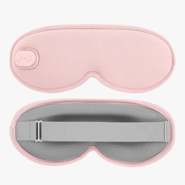 Menorelief Eye Mask, Menorelief Under Eye Mask Travel Case, Light Blocking 3D Sleeping Eyes Masks with Adjustable Heat, Better Sleep, Men & Women (Pink)