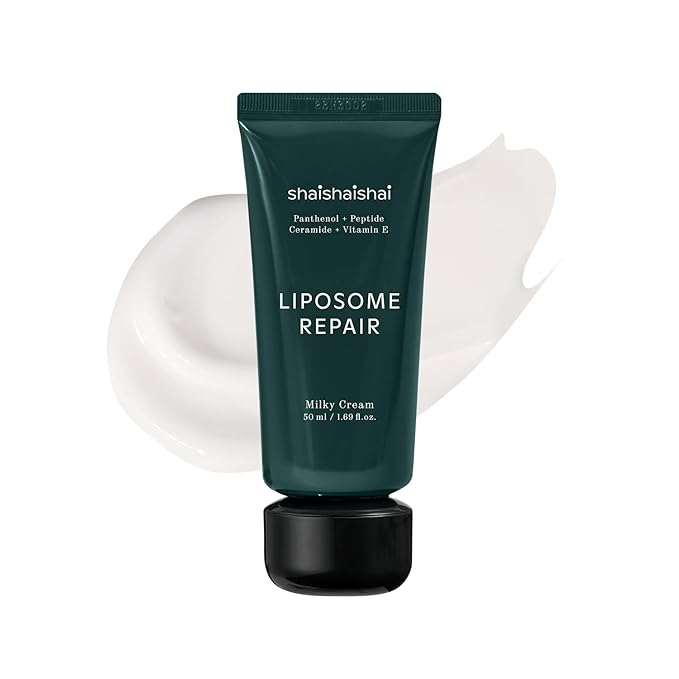 shaishaishai LIPOSOME REPAIR MILKY Cream, Hydrating Lightweight Barrier, Collagen Boost, Ultra-Soothing Moisture, Non-greasy, Fragrance-Free, Korean Skincare, 1.69 fl oz