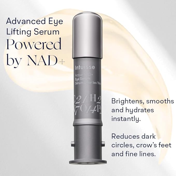 Intuisse Active NAD+ Eye Serum – Dark Circles, Puffiness, Fine Lines – 5% NAD+, Four Hyaluronic Acids & Swiss Liposomal Delivery – Lifting and Firming Formula – 2 x 5ml – Refills