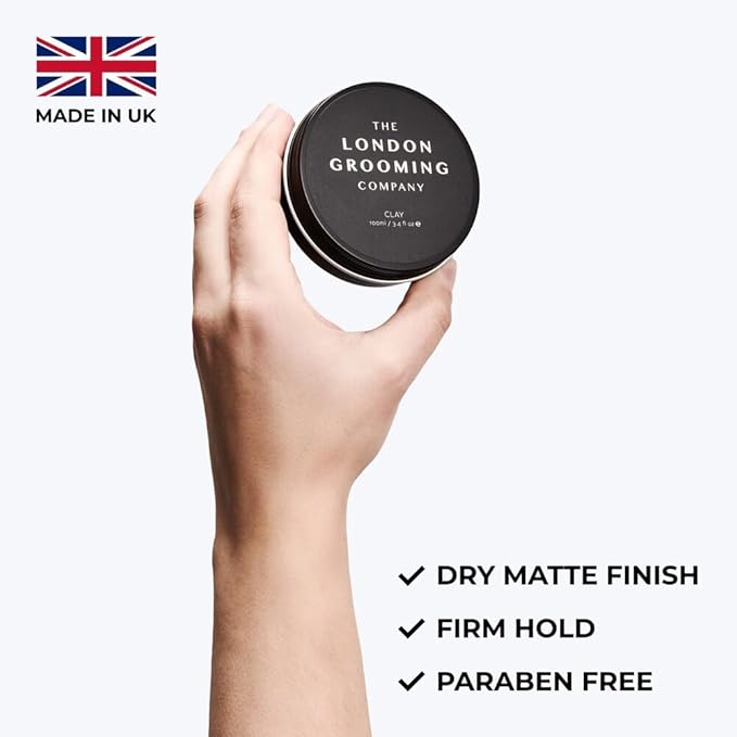 The London Grooming Company Hair Clay for Men - Firm, Matte, All-Day Hold | Easy Wash Out | 1.7 Fl Oz (50ml)