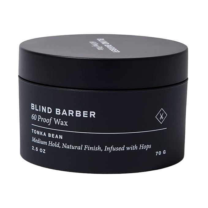 Blind Barber 60 Proof Hair Wax for Men - Water-Based Wax for Hair Styling - Medium, Workable Hold & Shine - Made with Volumizing Hops Extract - Cruelty-Free - Tonka Bean Scent (2.5 Oz)