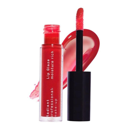 Radiant Professional Lip Glaze (23 Shades) - Ultra-Glossy, Non-Sticky & Long-Lasting Lip Gloss for Women - High Shine Hydration - Vegan & Moisturizing for Soft, Nourished Lips - (12- FLAME)