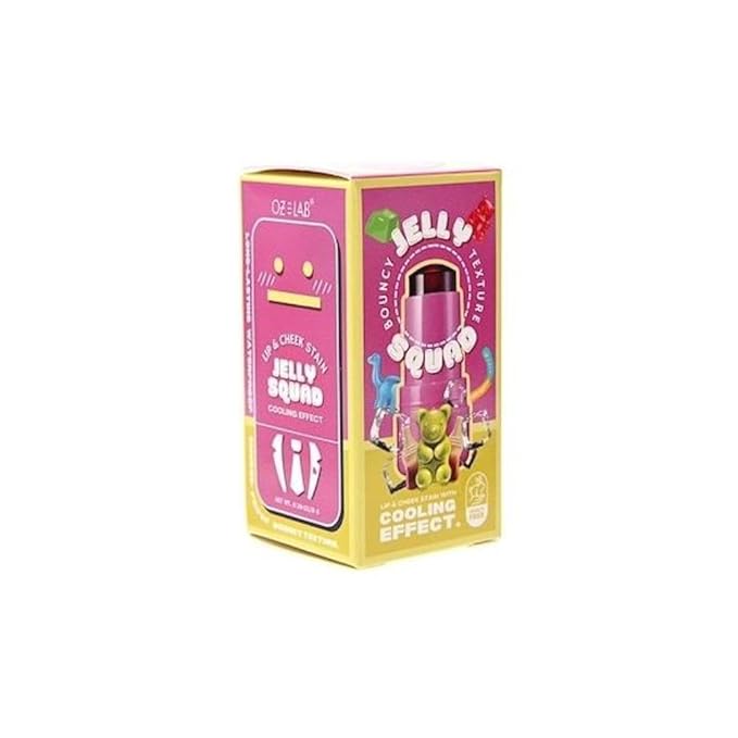 Jelly Squad Lip and Cheek Stain 2 in 1 Tinted Jelly Blush and Lip Stain Long Lasting Lightweight Natural Finish Goofy Cherry Pink, 0.28 FL.OZ/8G，pack of 1