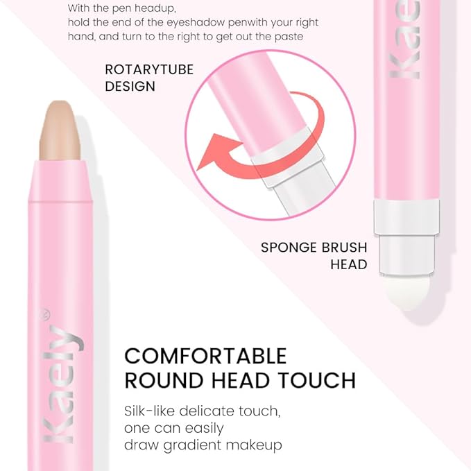 2in1 Matte Cream Eye Shadow Stick - Desert Matte, Eyeliner Pencil Eyeshadow Palette Makeup, Waterproof Long Lasting Brightener, Crease Proof & Smudge Resistant, Cream Eyeshadow with Built-in Smudger