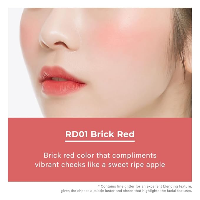 A'PIEU Juicy-Pang Jelly Blusher [RD01] (0.17 oz) - Soft Touch Cheek Color with Creamy Powdery Texture for Natural Dewy-Finish, No Fall-Out.