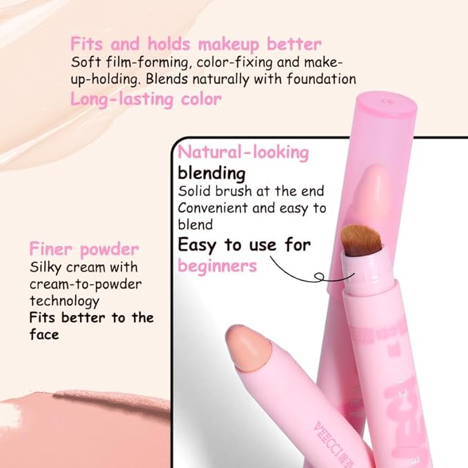 Blush Stick - Precise Makeup Stick with Brush, & Concealer
