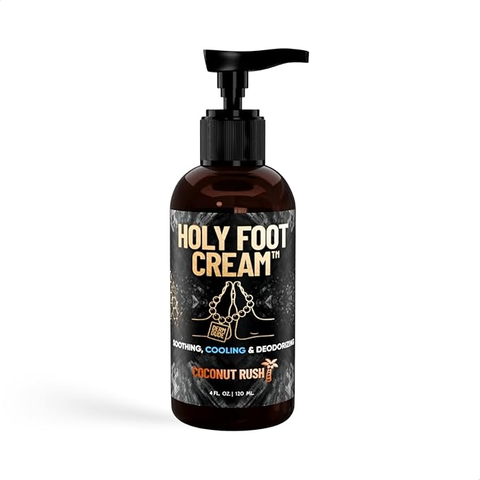 Derm Dude Holy Foot Cream | Daily Moisturizing Foot Cream with DeoPlex for Freshness & Arrowroot for Lightweight Hydration | Coconut Rush Scent 4oz