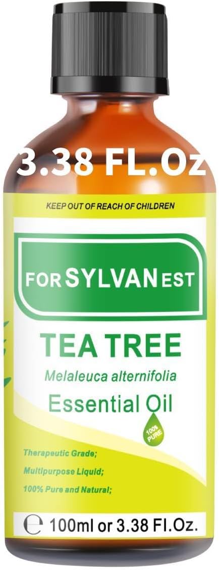 Tea Tree Oil 3.38FL OZ, 100% Natural Therapeutic Grade Tea Tree Essential Oil for Skin Care, Hair Care,Toenails,Diffusers and Aromatherapy