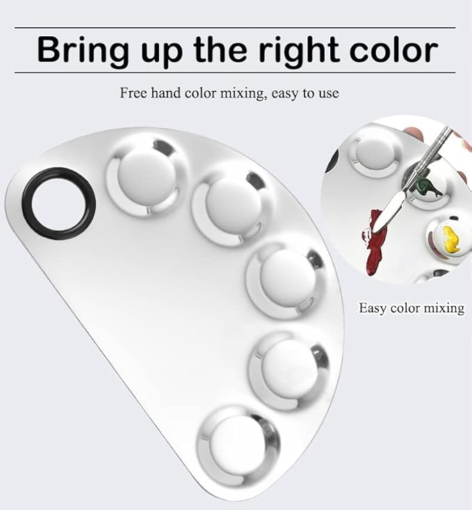 AKOAK Stainless Steel Beauty Palette, with Spatula Tool,