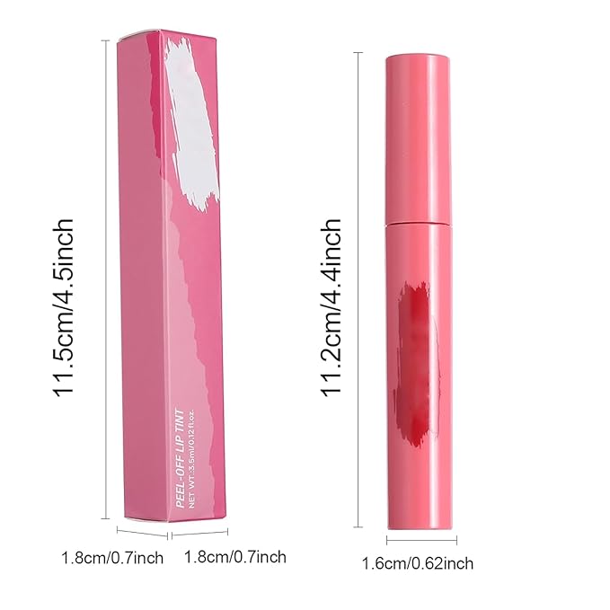 Peel Off Lip Tint, Wipe-On Colour Liquid Lipsticks, Tattoo Lip Glaze, Matte High Pigment Long Wear Waterproof Lip Contour Stain Non Smudge Transfer Proof Tear-off Lip Gross (#06, 0.12 floz)