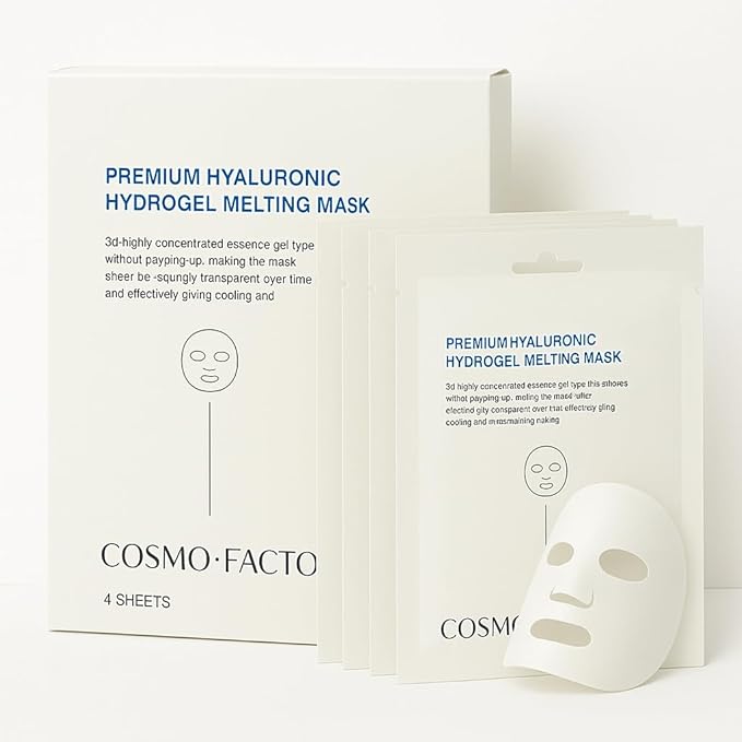 Korean Premium Collagen Hydrogel Melting Mask – Anti-Aging Sheet Mask for Firming, Hydratin Skincare Face – Moisturizing & Lifting Treatment for All Skin Types 34g x4ea (Hyal)