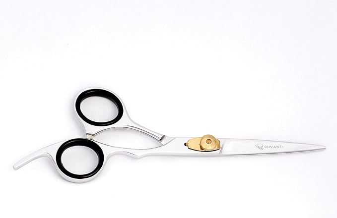 Ruvanti Hair Cutting Scissors - Professional Barber Premium Shears For Salon And Home Use, Sharp & Durbale Stainless Steel Blades for essential hair care & grooming, Comfortable Grip Handles