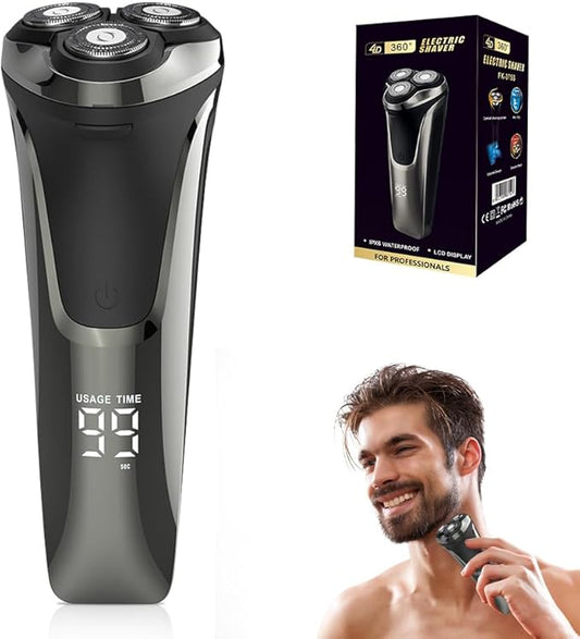 Snapbuy Electric Razor for Men, 2025 New Electric Razor 4D Rotary, Ipx7 Waterproof Electrics Razors, Wet & Dry Rechargeable Electrics Shaver LCD Display (1)