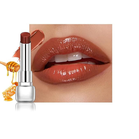HHLTOH Brown Plumper Moisturizing Butter Lipstick for Women, Natural Tinted Lip Balm Shine Nourishing Hydrating Lip Gloss Stain for Dry Lips, Lightweight Lip Liner Care Makeup, Vegan 1Pc Brown Black