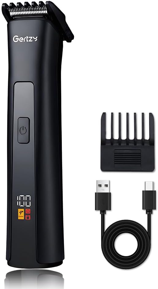 Electric Beard Trimmer for Men Professional Adjustable Length limit comb and Hair Trimmer, Men's Beard Mustache Trimming and Body Hair Trimmer, Cordless Digital Display and Rechargeable USB-c Charger