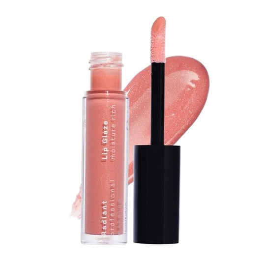 Radiant Professional Lip Glaze (15 Shades) - Ultra-Glossy, Non-Sticky & Long-Lasting Lip Gloss for Women - High Shine Hydration - Vegan & Moisturizing for Soft, Nourished Lips - (04 - PEACH SPARKLE)