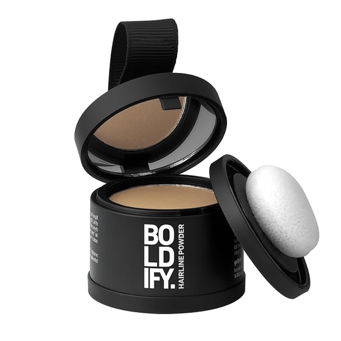 BOLDIFY Hairline Powder - Root Touch Up Hair Color for Gray Coverage - Bald Spot Concealing Hair Powder for Women & Men - 24-Hour Stain-Proof - Dark Blonde