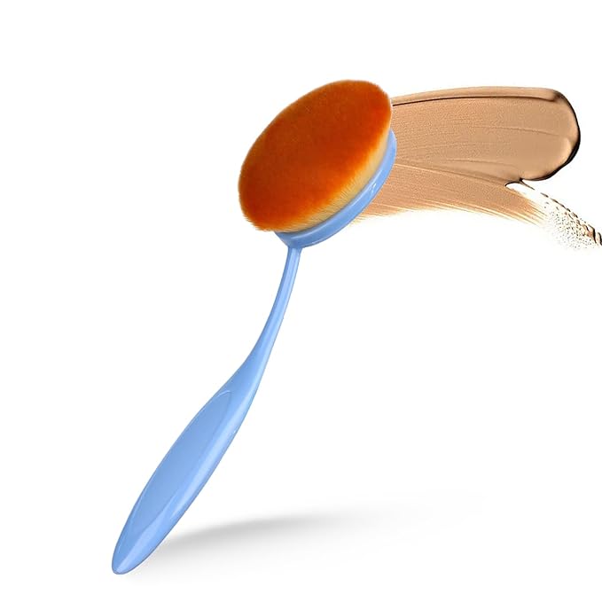 Yoseng Oval Foundation Brush, Large Toothbrush Makeup Brushes Fast Flawless Application Liquid Cream Powder Foundation,Sunscreen Applicator for Kids（Blue)