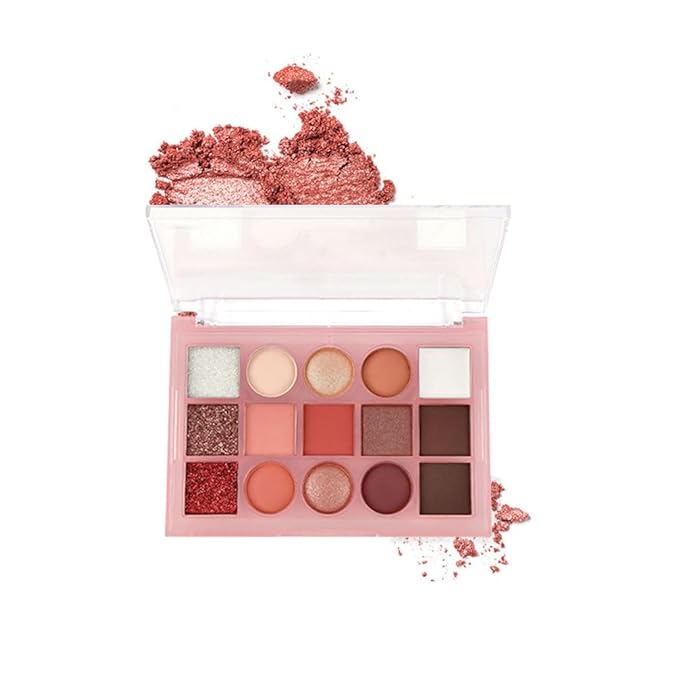 15 Color Neutral Nude Eyeshadow Palette Makeup – High Pigment Waterproof Matte & Shimmer Eyeshadow Palette, Long-Lasting Blendable, Pink, Brown, Rose Gold, Glitter Eye Makeup (02#, 1 Count)