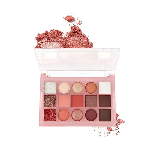 15 Color Neutral Nude Eyeshadow Palette Makeup – High Pigment Waterproof Matte & Shimmer Eyeshadow Palette, Long-Lasting Blendable, Pink, Brown, Rose Gold, Glitter Eye Makeup (02#, 1 Count)