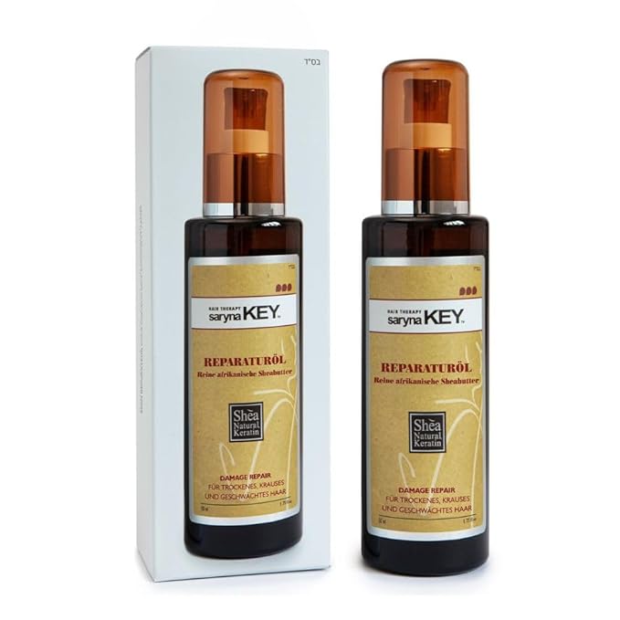 Saryna Key Hair Serum Repair Oil - Shea Butter Hair Treatment Oil, Oil for Hair, Frizz Control for Dry & Damaged Hair, Color-Safe (1.87 Oz)