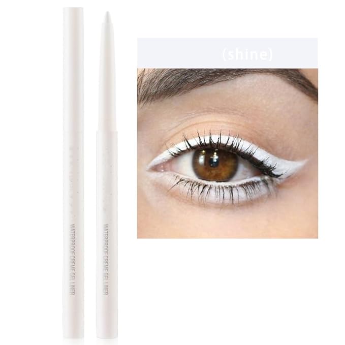 eyeliner pencil retractable eyeliner creamy pigmented smudge proof eye liner pen White