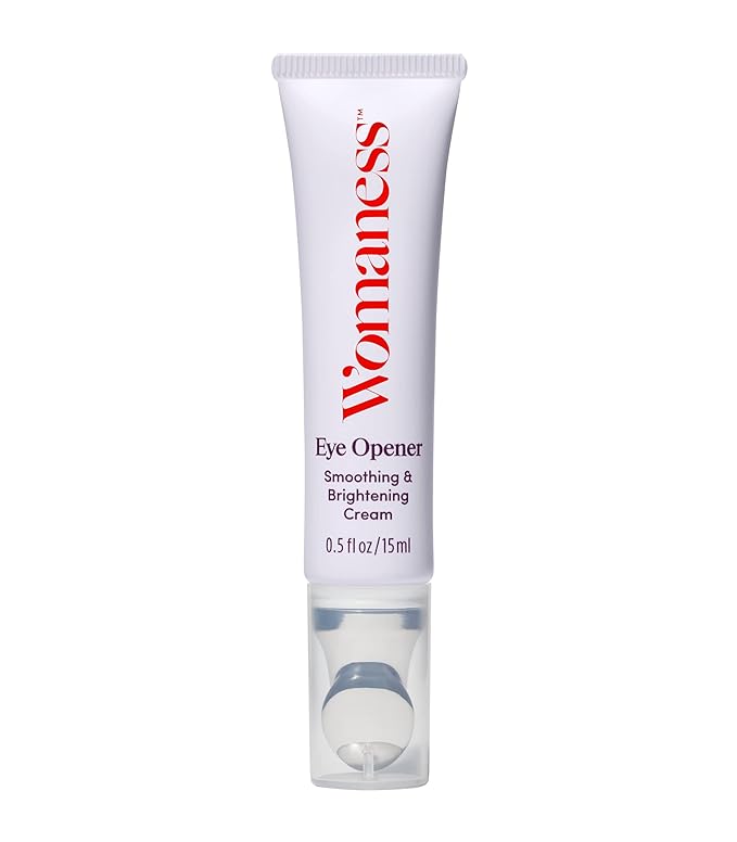 Womaness Eye Opener Under Eye Cream for Puffiness - Fine Lines and Dark Circles - Anti-Aging Treatment with Hyaluronic Acid, Bakuchiol Retinol Alternative and Cooling Applicator - 15ml