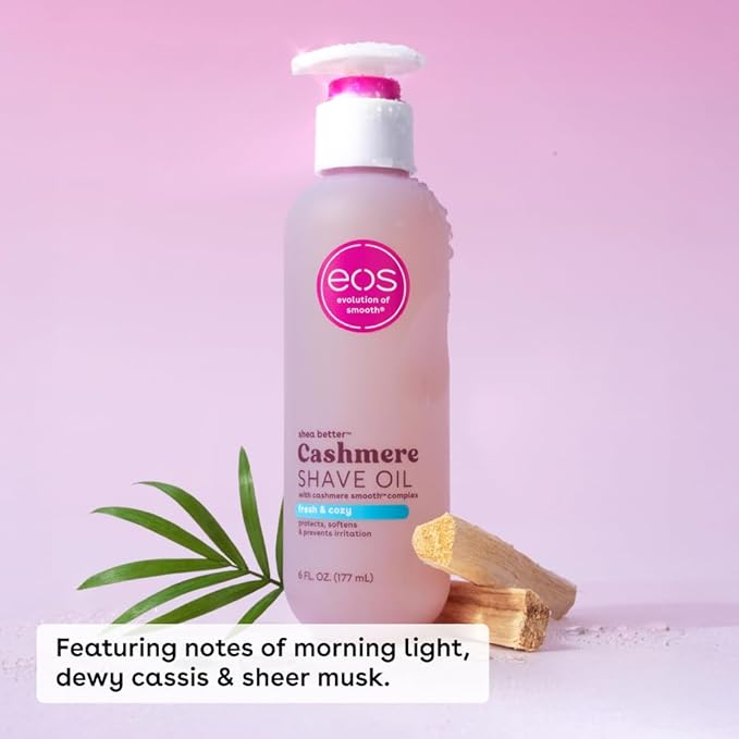 eos Cashmere Shave Oil, Fresh & Cozy, Soothing and Moisturizing, Prevents Irritation and Razor Burn, Entire Bikini Area-Approved, 6 fl oz