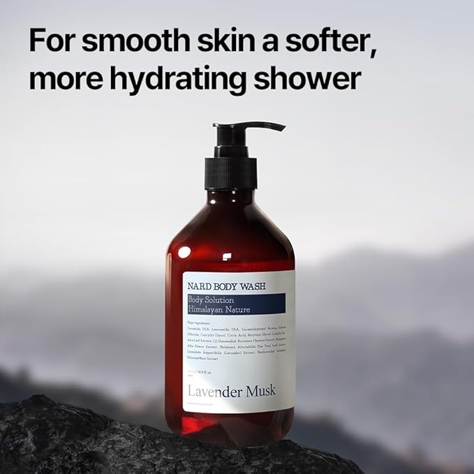 BOUQUET GARNI NARD Body Wash - Lavender Musk 16.9 fl. oz. / Rich Foam Cleanser with 5 Herbal Extracts, AHA & Pore Purifying Agents