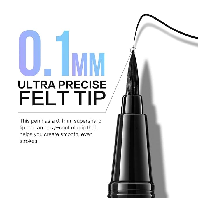 CARSLAN Liquid Eyeliner, Black Eyeliner Liquid Liner, 12H Longlasting Eyeliners, Waterproof & Smudgeproof High Pigmented Eyeliners for Eye Makeup, Black
