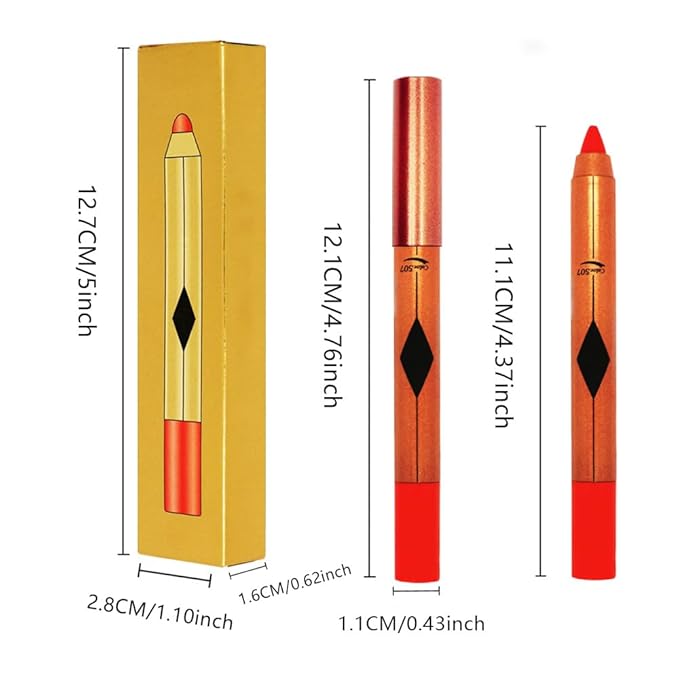 Crimson Lip Liner Pencil, Smooth Matte Lipstick Crayon with Lip Pencil Sharpener for Women, Velvet Smudge Proof Smudgeproof Waterproof No Transfer Makeup Forever Lipliner 507#