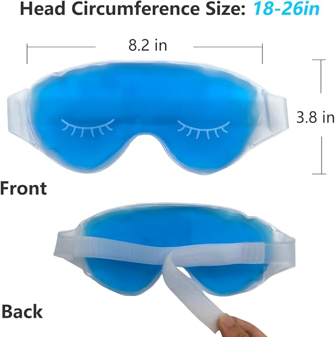 Cooling Eye Mask, Reusable Cold Eye Mask for Hot Cold Treatment for Eye Strain, Eye Swelling, Eye Redness, Puffy Eyes, Dark Circles, Smooth Fine Lines and Eye Recover Surgery. 2 Packs (Pink)