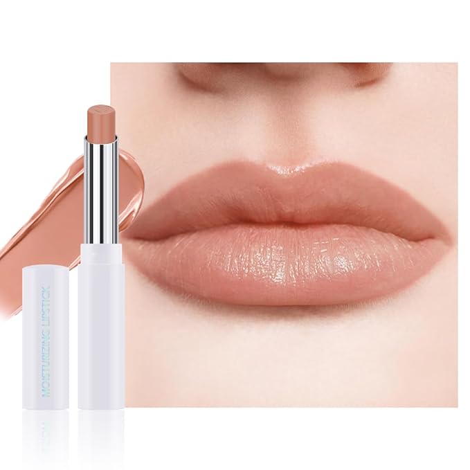 HHLTOH 1Pcs Tinted Lip Balm Moisturizing Lipstick – Waterproof Hydrating Matte Lip Balm for Women, Creamy Natural Color Stain for Dry Lips, Soft Matte Finish with Subtle Scent (#07 Almond Skin)