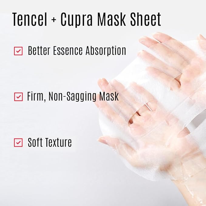 Leaders Mediu Amino Moisture Hydrating Facial Sheet Mask | Natural Mineral Water, Hyaluronic Acid, Ceramide | Anti-Aging, Soothes Dry Skin, Enhances Elasticity (5 Sheets)