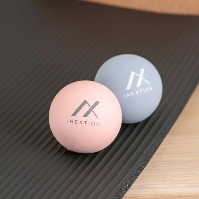Therapy Massage Balls (2-Pack), High-Density Fascia Balls for Targeted Muscle Relaxation & Daily Recovery - 50D & 65D Hardness Options (Tranquil Blue + Soothing Pink (65D+50D))