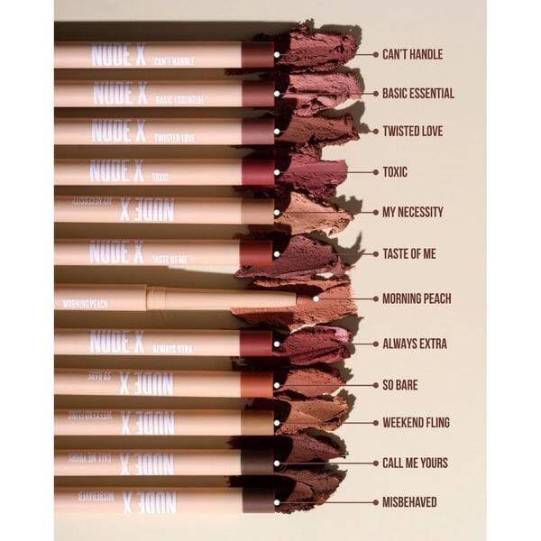 Retractable Waterproof Lip Liner with Built-in Sharpener NUDEX Collection (Full 24 Piece Set)