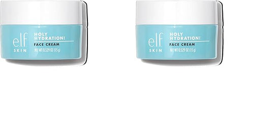 e.l.f. SKIN Mini Holy Hydration! Face Cream, Moisturizer For Nourishing & Plumping Skin, Infused With Hyaluronic Acid, Vegan & Cruelty-Free, 0.529 Oz (Pack of 2)