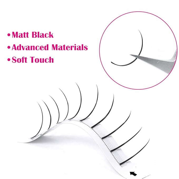Spike Lash Extensions FADLASH Premade Spikes Eyelash Extensions Single Super Thick Eyelashes Spikes Matte Black Individual Lashes Fairy Eyelashes (D Curl, 20mm)