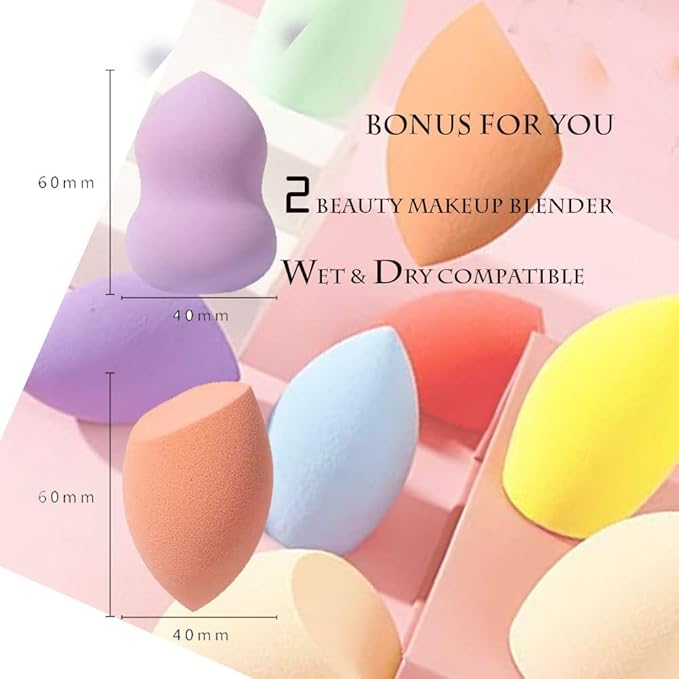 Makeup Brushes for Women, 28PCS Full Makeup Kits Include 24 Makeup Brushes, 2 Large Beauty Blenders, 1 Face Mask Spatula, 1 Brush Cleaning Egg, Makeup Brush Set with Travel-Friendly Case, Black