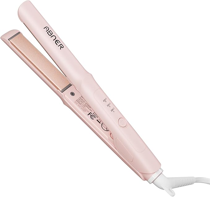 ABNER Mini Flat Iron 0.7 Inch Ceramic Hair Straightener, Small Flat Irons for Short Hair, Curls, Bangs - Adjustable Temperature, Travel-Size, Auto Shut Off, Dual Voltage for Women, Men