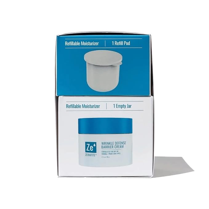 ZERAFITE Wrinkle Defense Barrier Cream (Container + Refill Pod, 1.7 Ounce)