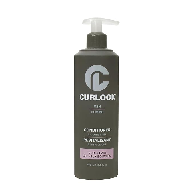 CURLOOK Curly Hair Leave-in Styling Cream for Men | Silicone-Free - 400ml (13.5 oz) - Transforms and revives hair into soft, flexible and defined curls | Made in Canada