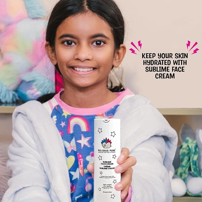 All-Natural Sublime Face Cream for Kids & Tweens, Fragrance-Free, Lightweight, Non-Greasy Face Moisturizer, 50 ml/1.7 fl oz | Skincare for All Types