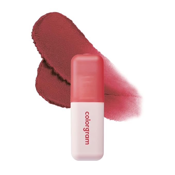 COLORGRAM NUDE BLUR TINT 05 VINTAGE RED | Soft Velvet Matte Lip Stain & Cheek Tint | Lightweight Blurring Tint for a Smooth & Airbrushed Finish | 24H Long-Lasting & Non-Sticky Formula