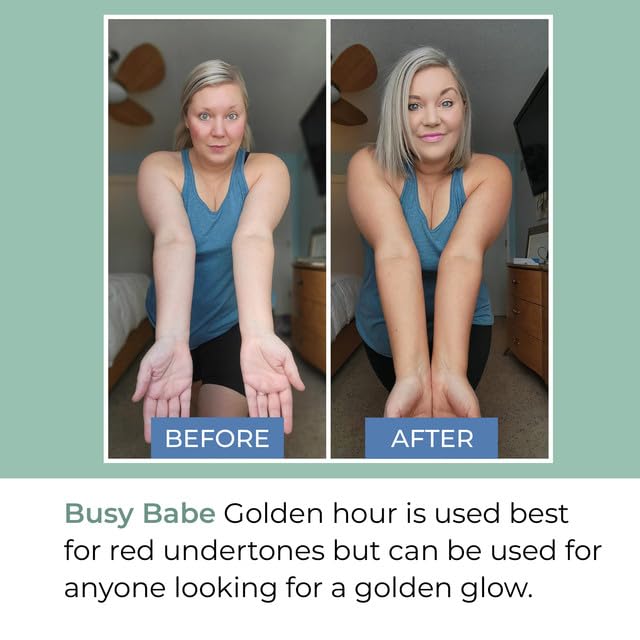 Busy Babe Golder Hour Tanning Mousse Self Tanner - Achieve a Gorgeous, Flawless Tan, Sun-Kissed Glow for All Skin Types and Tones, Sunless Tanning Mousse for Undertone (DARK BRONZE 200ml)