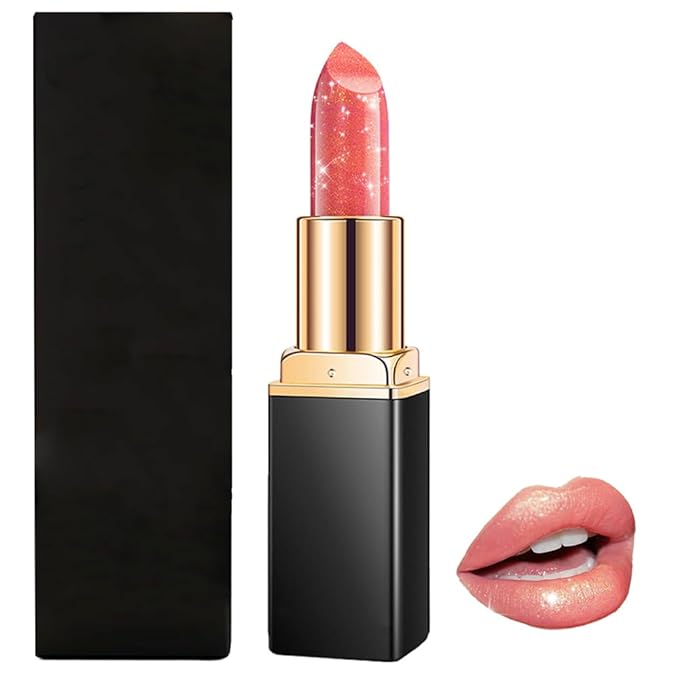 Diamond Glitter Lipstick, 2025 New Velvet Glow Lip Gloss Waterproof Non-sticky Creamy Lipcolor,Long-Lasting Moisturizer Lip Balm with Sparkling Finish Hydrating Lip Stains (A03)