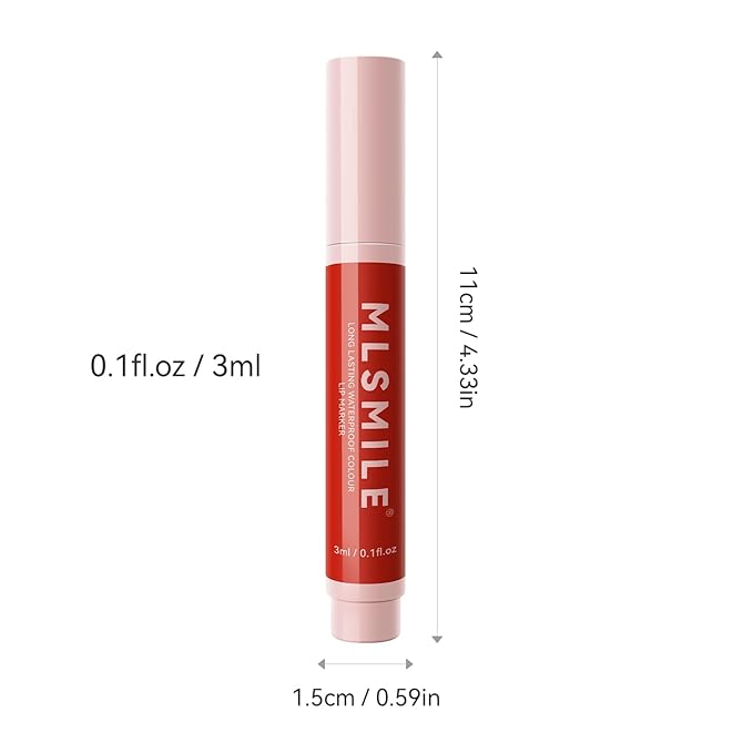 Lip Tint Marker Lightweight Lip Stain, Hydrating And Waterproof Long Lasting Non-Stick Cup Lip Stain Liquid Pen Matte Lip Marker Smudge Proof Matte Lipstick Precise Lip Liner for Women (03# L PINK)