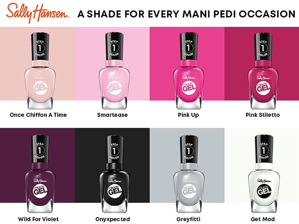Sally Hansen Miracle Gel Salon Quality Nail Polish | Gel-Like Formula, Two-Step System, No UV Light Needed, Long Lasting | Semi-opaque | 248 Once Chiffon A Time | Light Neutral Pink Nail Polish