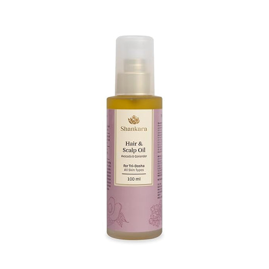 Shankara Hair and Scalp Oil for Women and Men with Avocado, Alma, Lavender, and Vitamin-E – Perfect Organic Hair oil for Hair Growth, Conditioning Damaged Hair, and Treating Scalp (100ml)